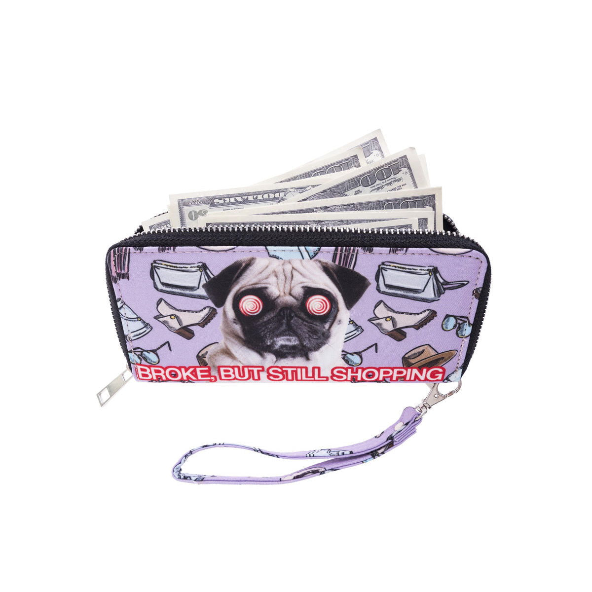 Portfel damski z kolorowym nadrukiem Dog