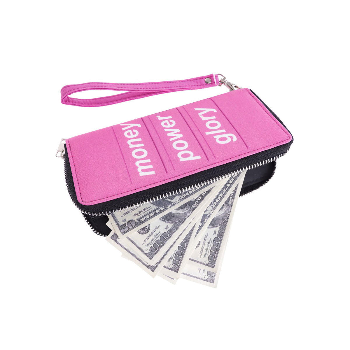 Portfel damski z nadrukiem Money Power Glory