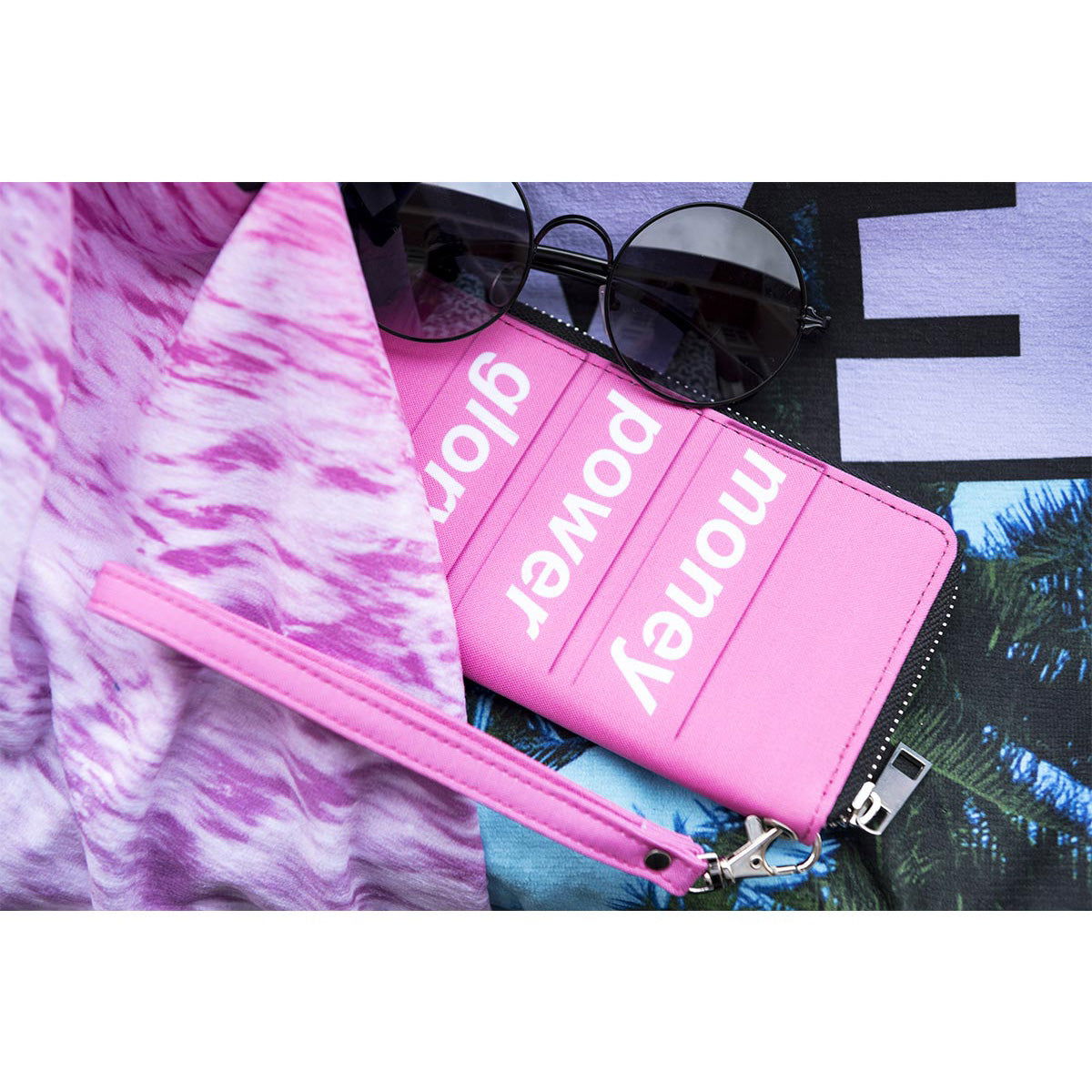 Portfel damski z nadrukiem Money Power Glory