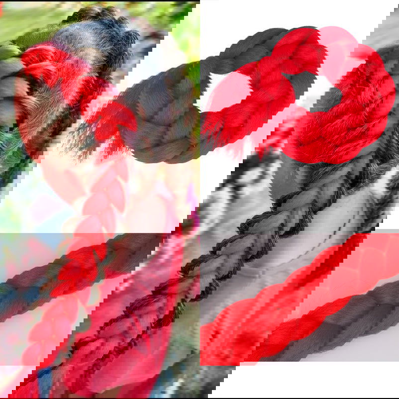 Włosy syntetyczne warkocz jednokolorowy