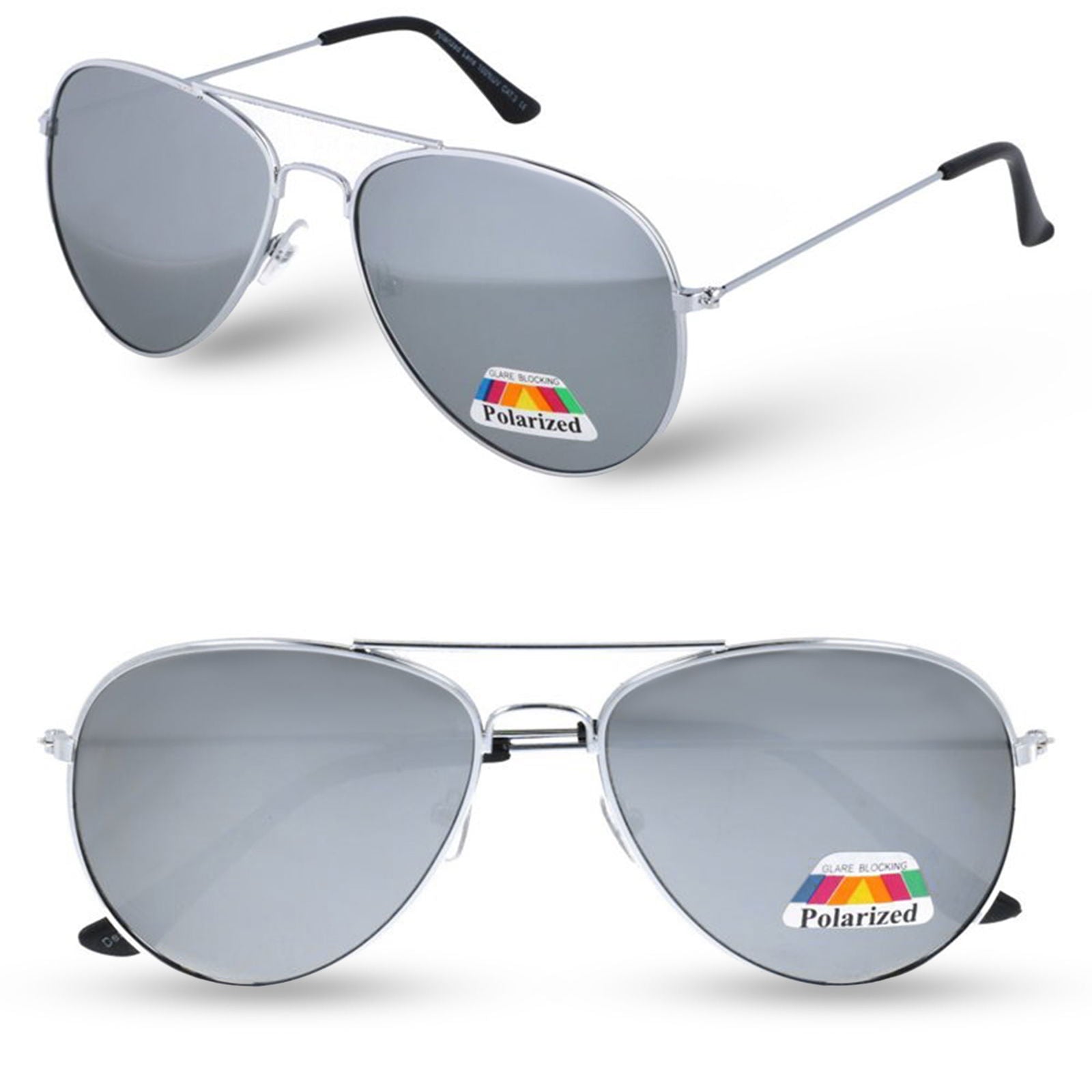 AVIATOR srebrne okulary pilotki polaryzacyjne unisex MORAMO