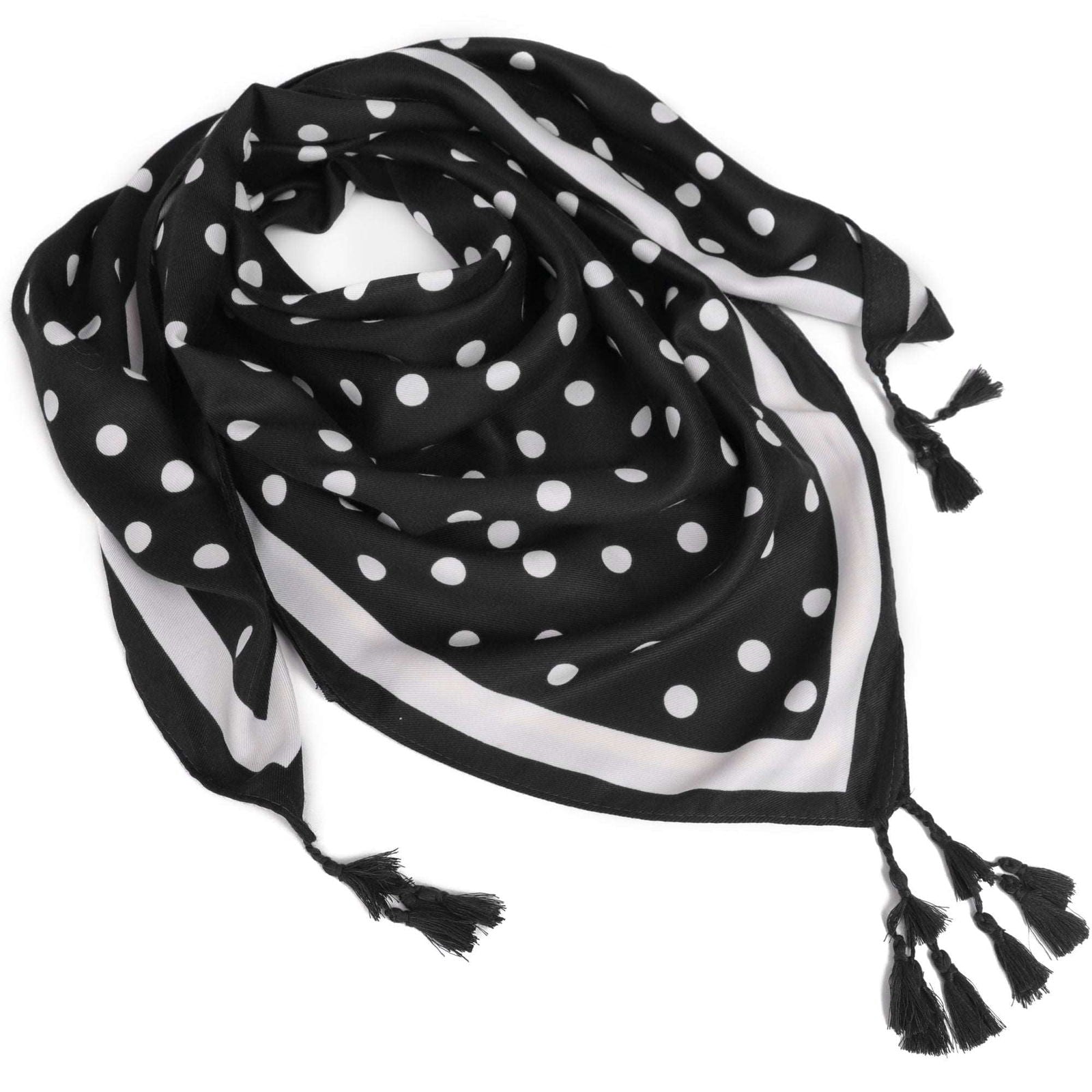 DOTTY DREAM czarna chusta damska w groszki MORAMO