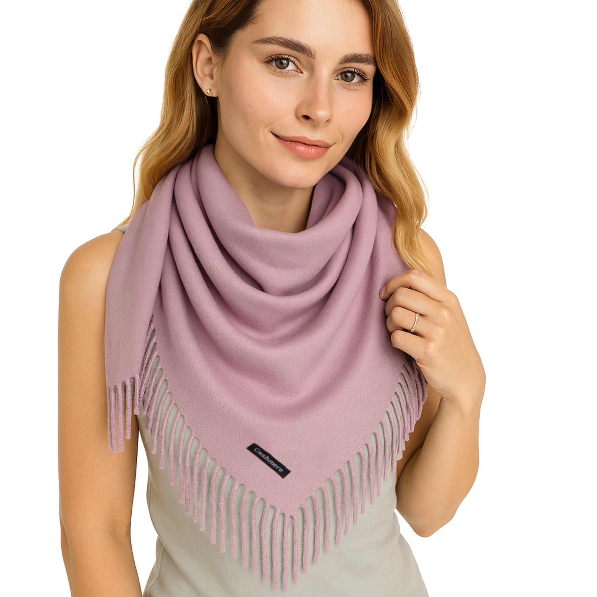 ELEGANT WARMTH chusta damska pudrowy ciemny róż MORAMO