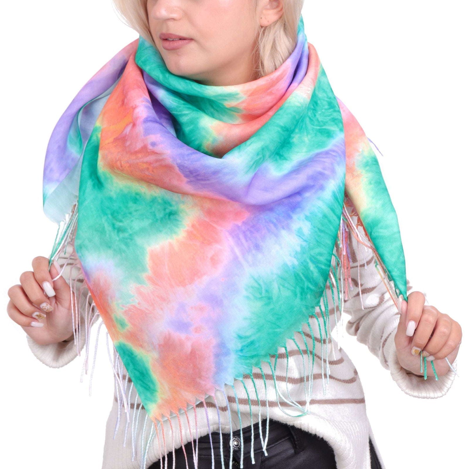 GALAXY GLAM wielokolorowa chusta damska z wiskozy MORAMO