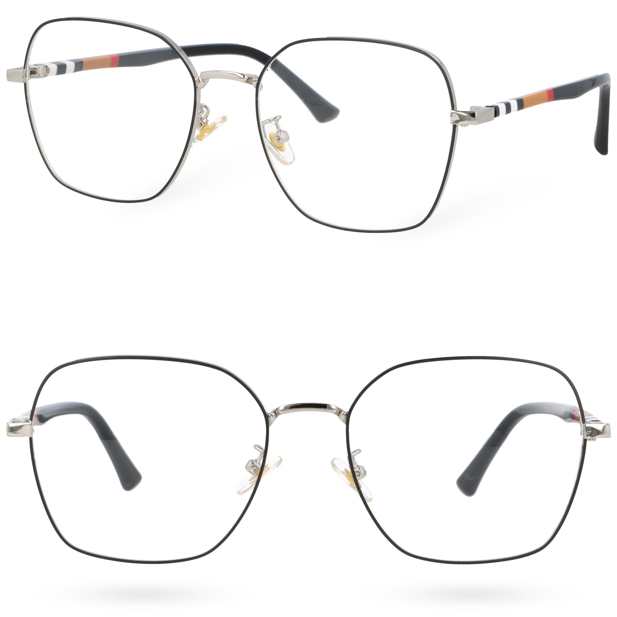 HELGE okulary do komputera zerówki czarno-srebrne MORAMO