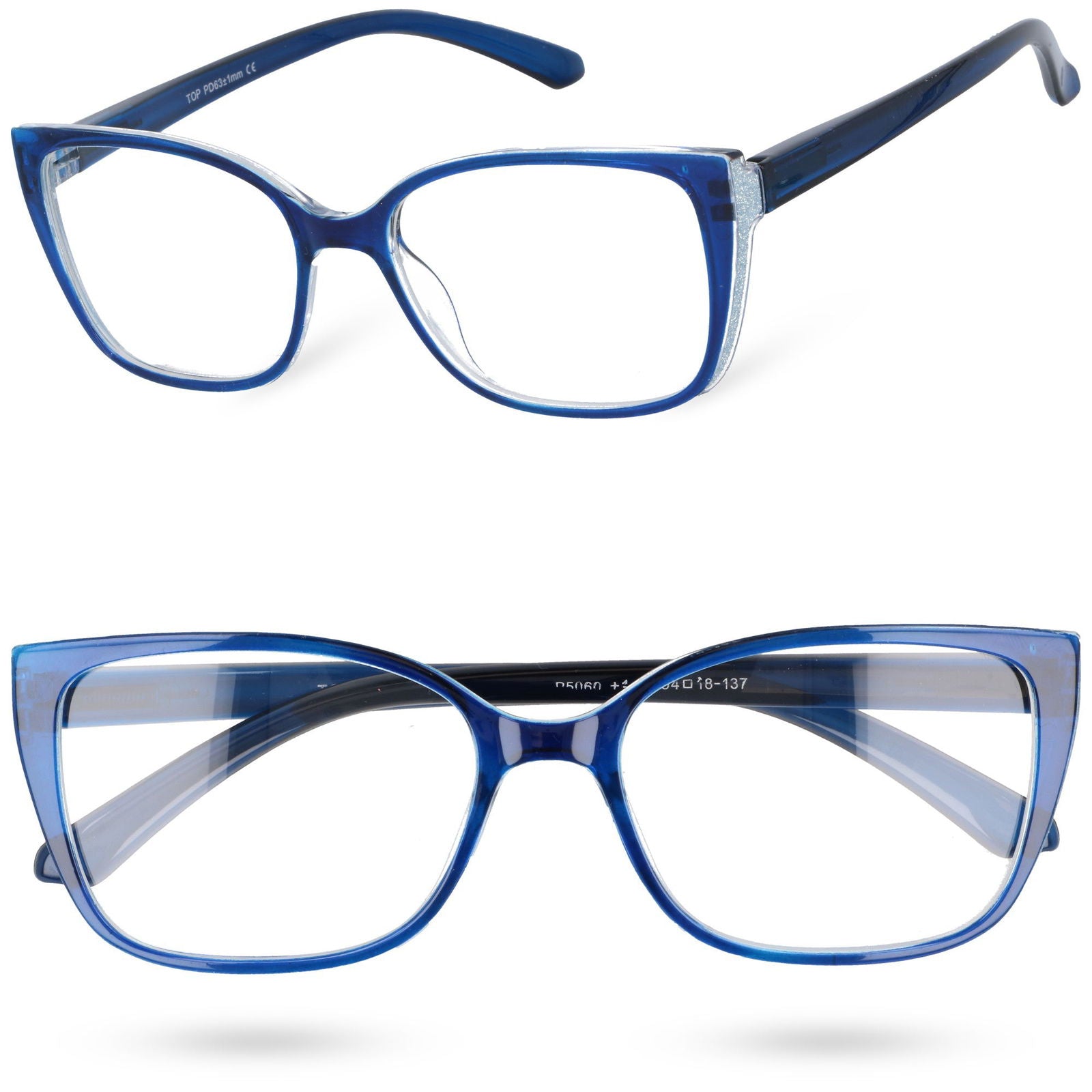 LADY LENSES PLUS BLUE okulary korekcyjne damskie kocie oczy MORAMO