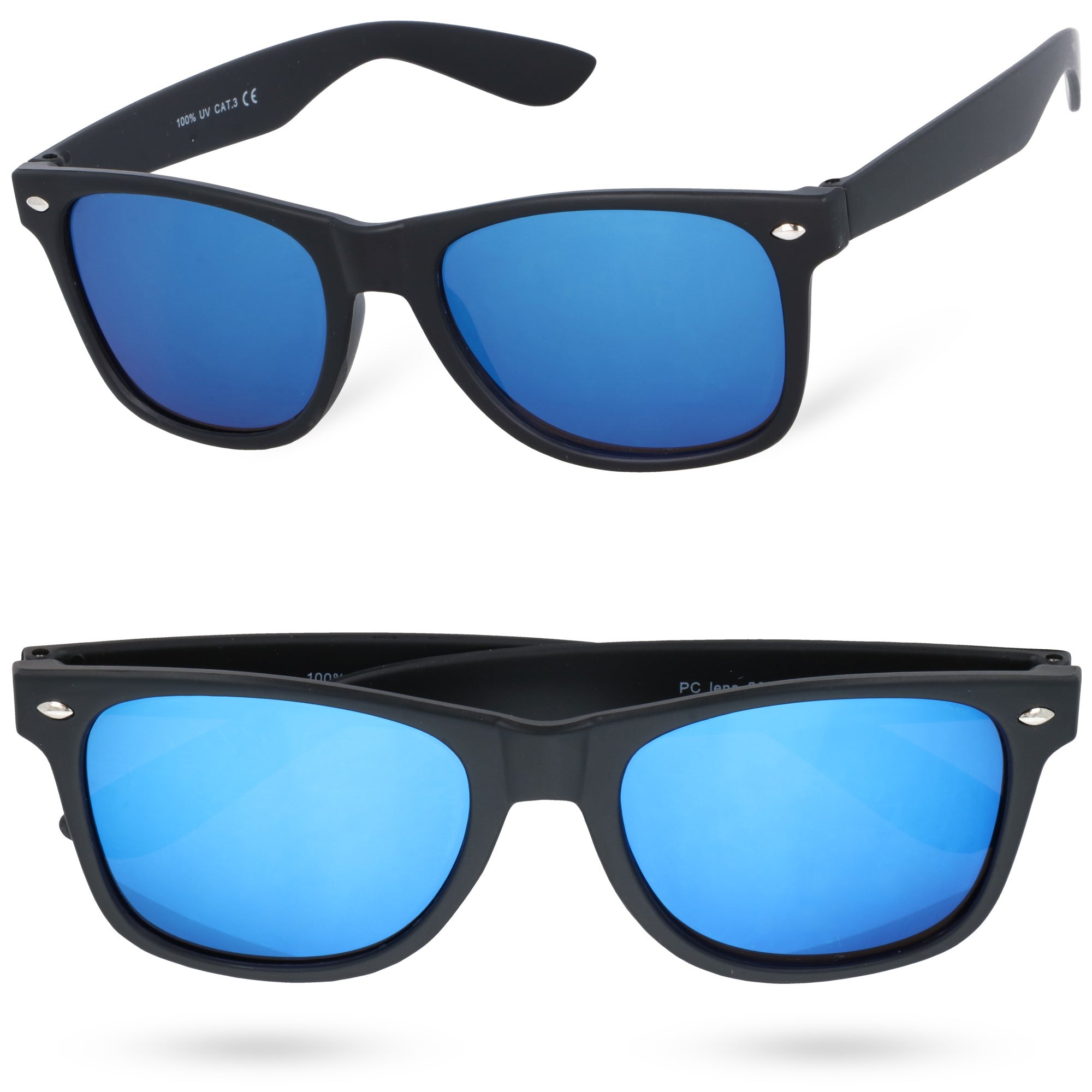 LAURE okulary przeciwsłoneczne unisex czarne lustrzane MORAMO