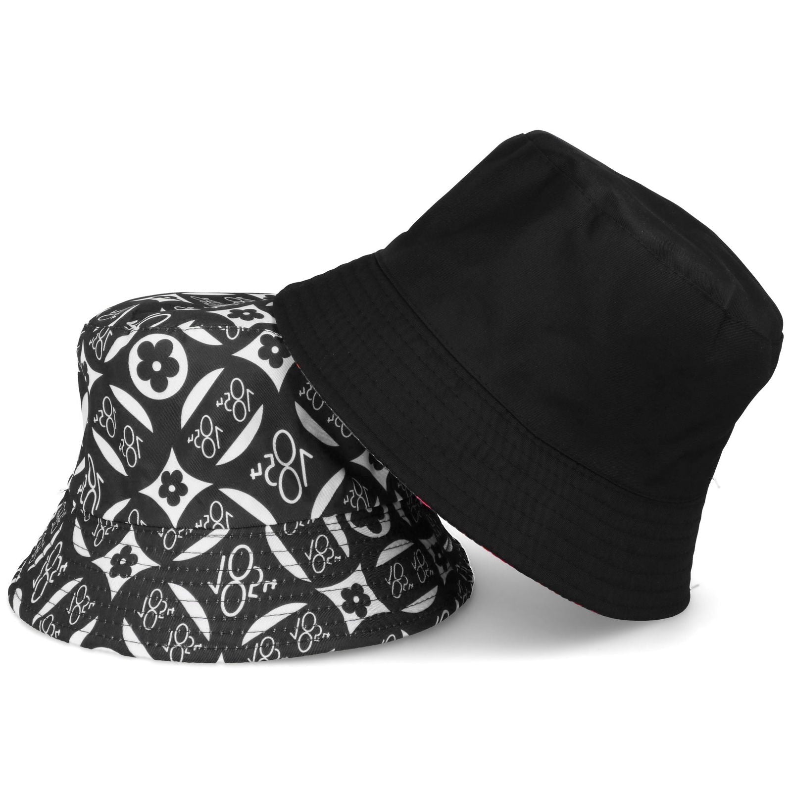 LV 1854 czarny dwustronny bawełniany kapelusz unisex MORAMO