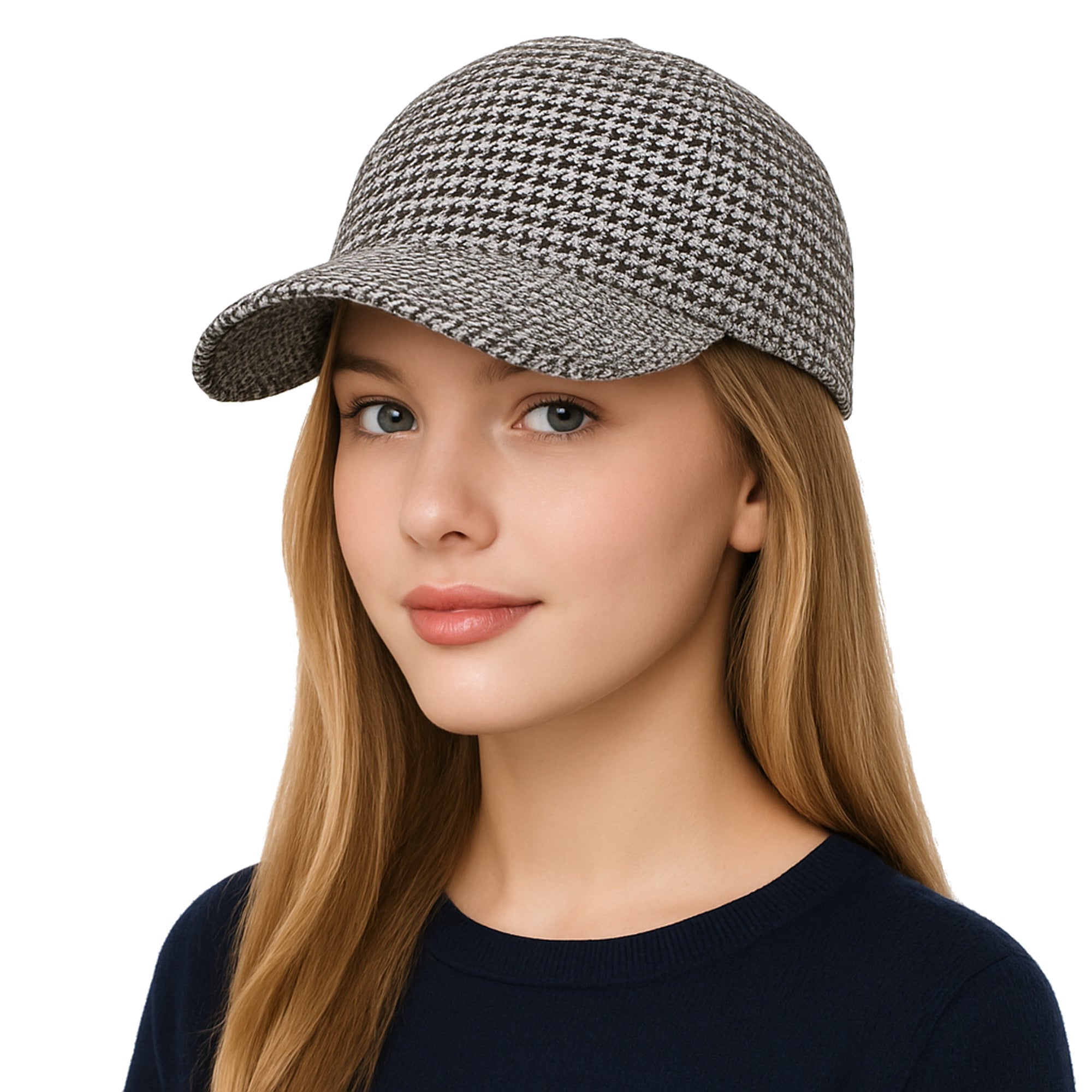 MEDIUM PETITE biała damska czapka snapback w pepitkę MORAMO