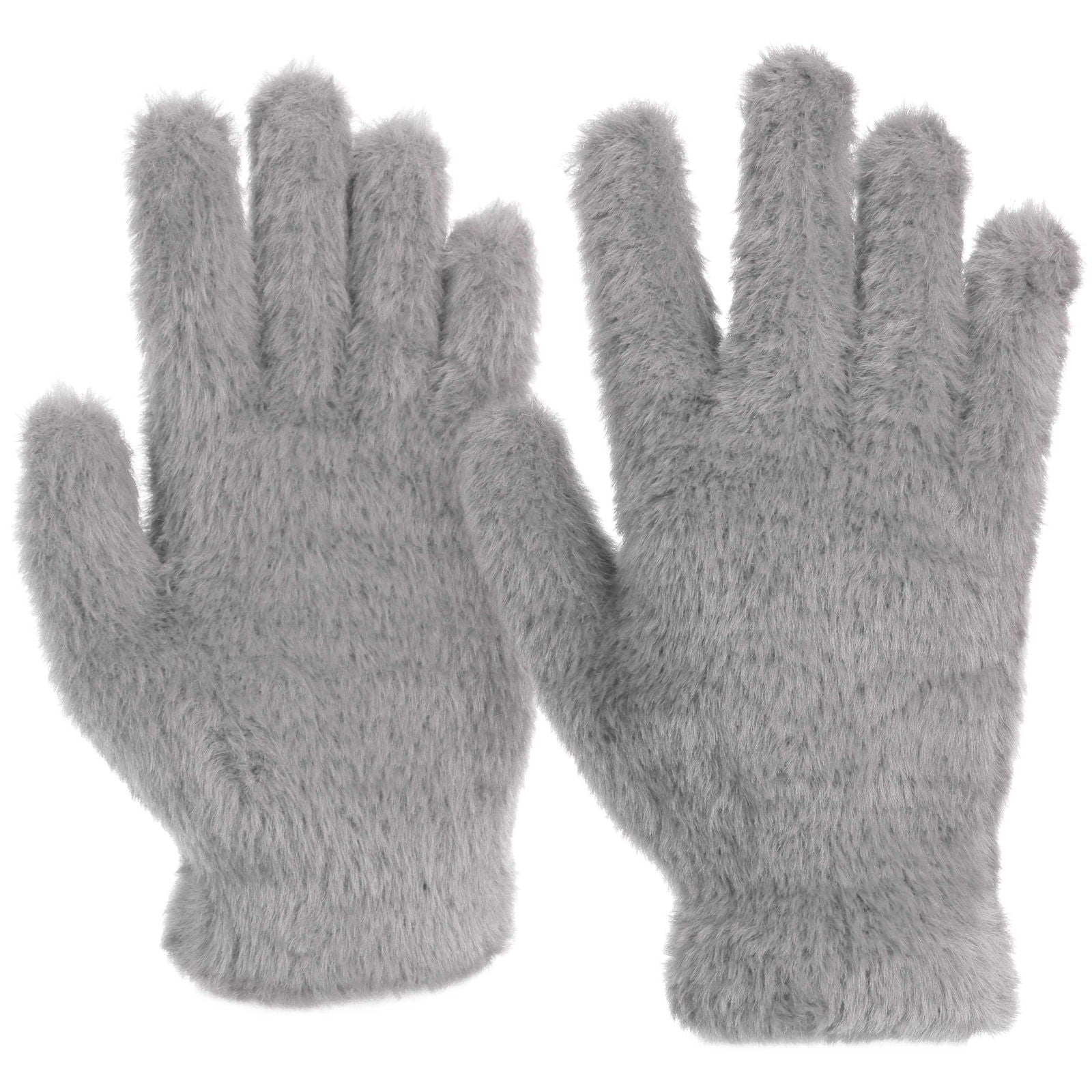PLUSH ALPACA rękawiczki damskie zimowe ocieplane szare MORAMO