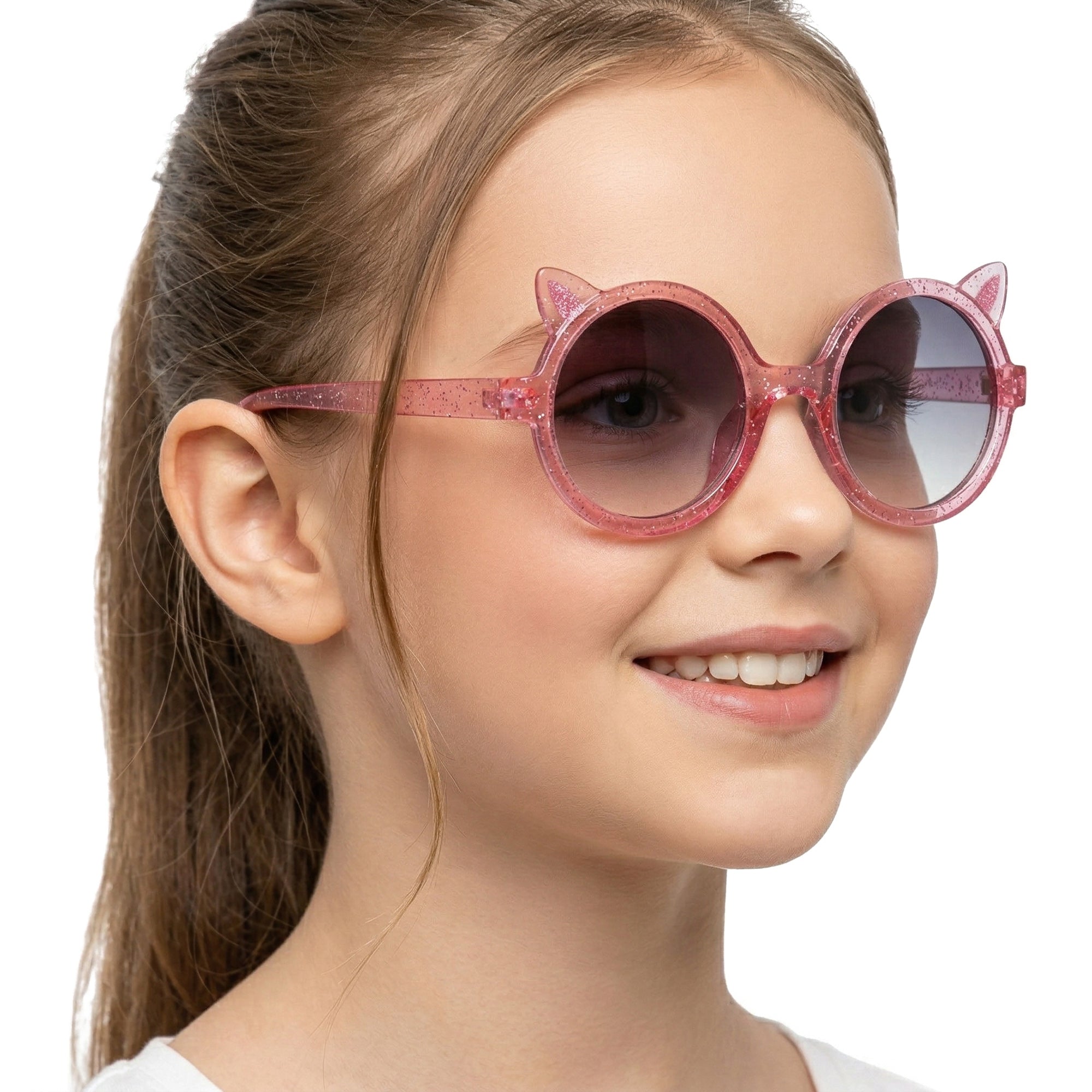 SUNNY SMILE różowe okulary dla dziewczynki z polaryzacją MORAMO