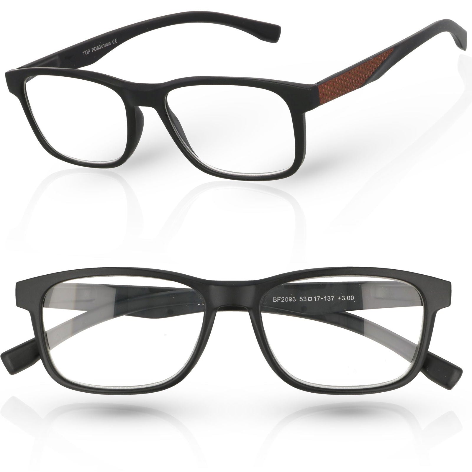 VINE czarne prostokątne okulary korekcyjne unisex MORAMO