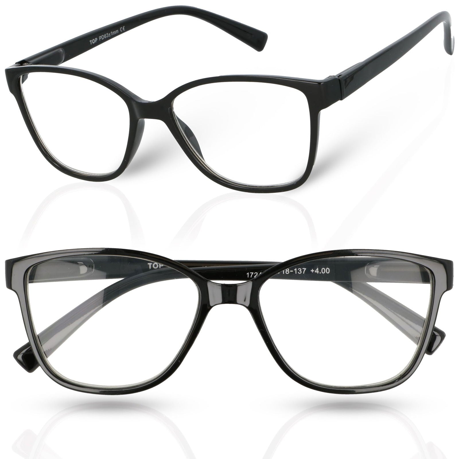 VISIONPLUS czarne okulary korekcyjne do czytania MORAMO