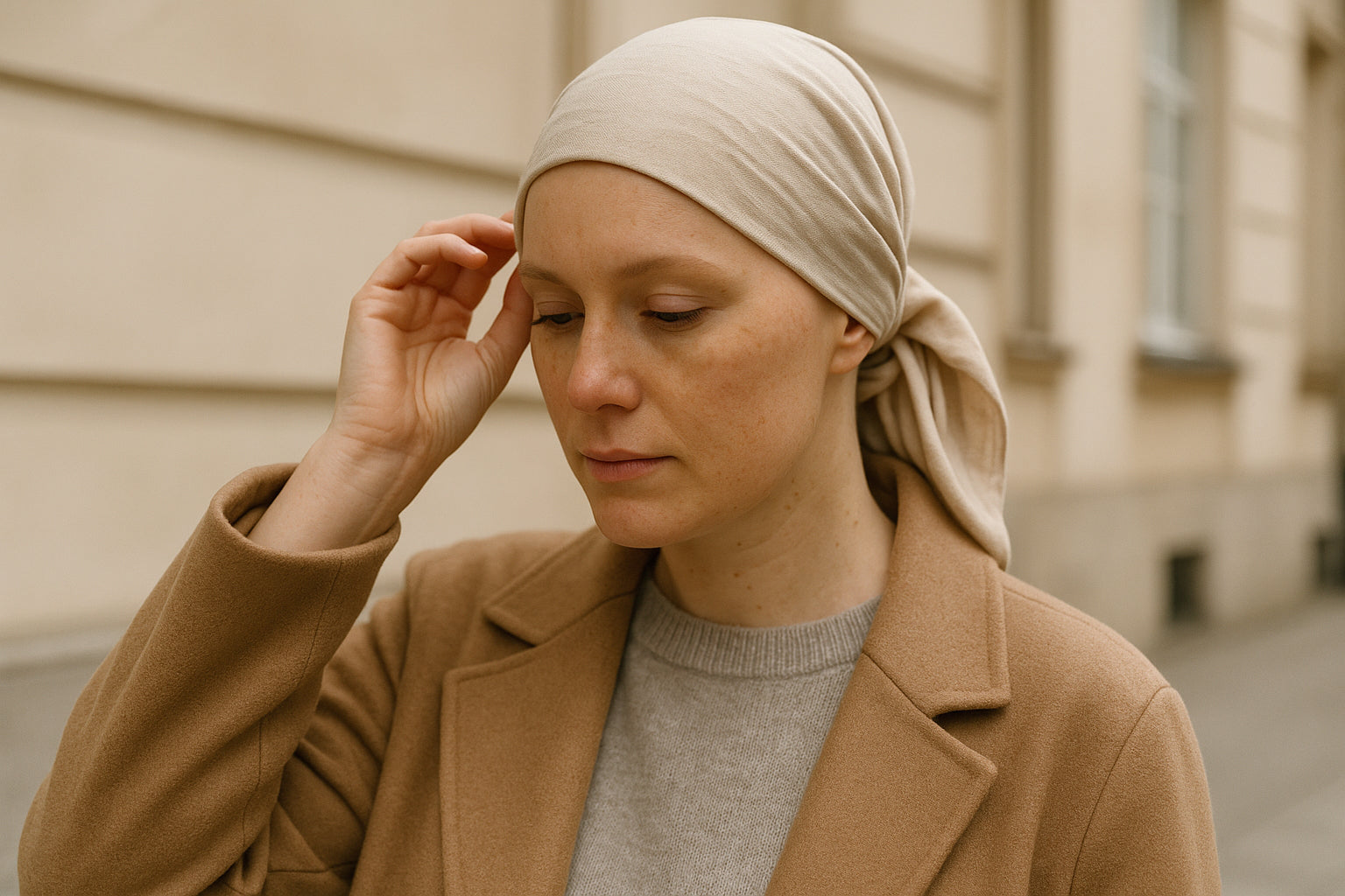 Chusta na głowie po chemii