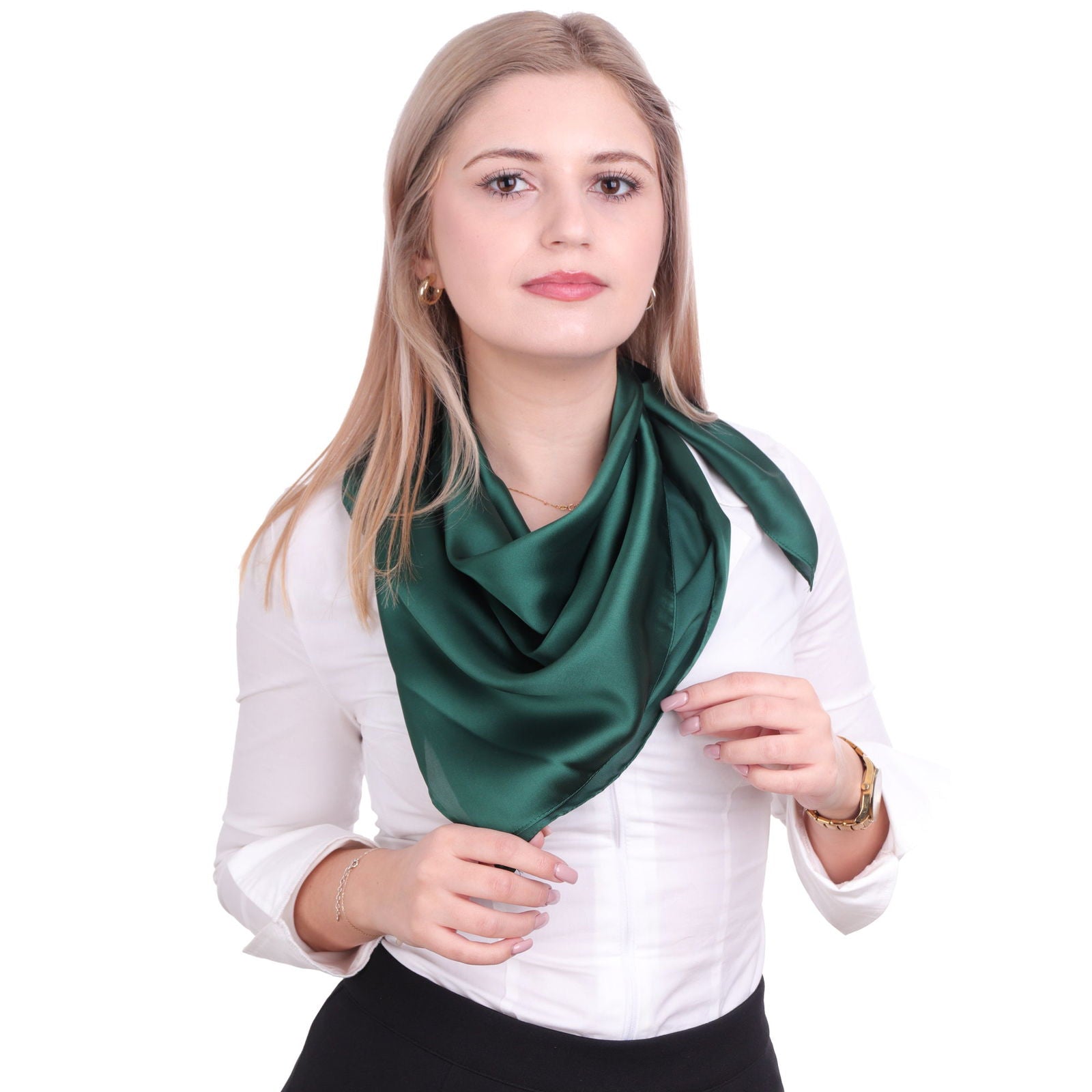 Apaszka SOFT SATINE DARK GREEN