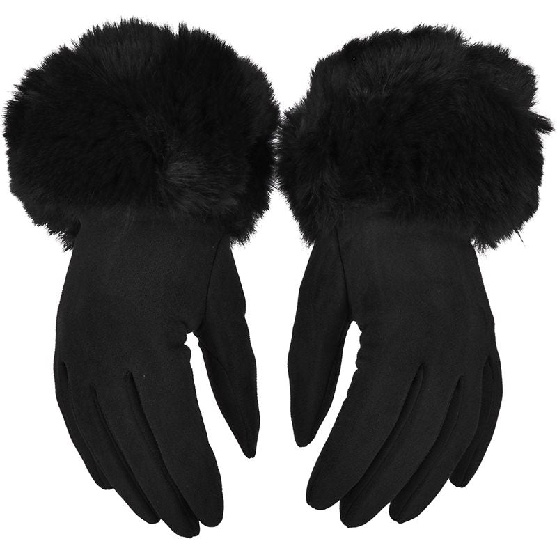 Rękawiczki WINTER FUR TOUCH BLACK