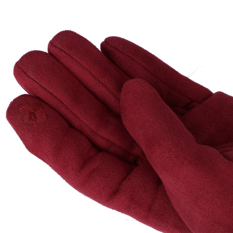 Rękawiczki WINTER FUR TOUCH BURGUNDY