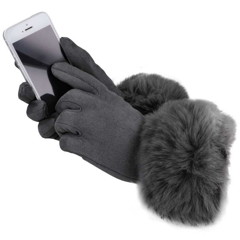 Rękawiczki WINTER FUR TOUCH GRAY