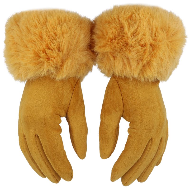 Rękawiczki WINTER FUR TOUCH YELLOW