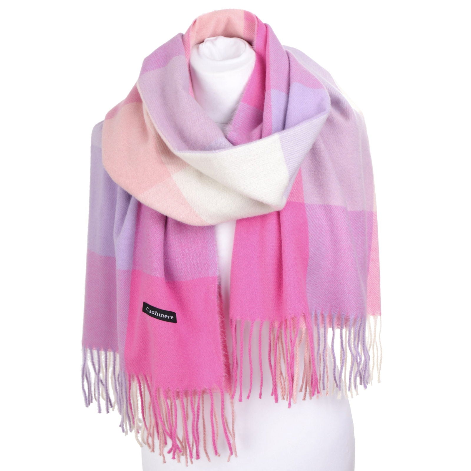 Szal GLEN PLAID PASHMINA pink