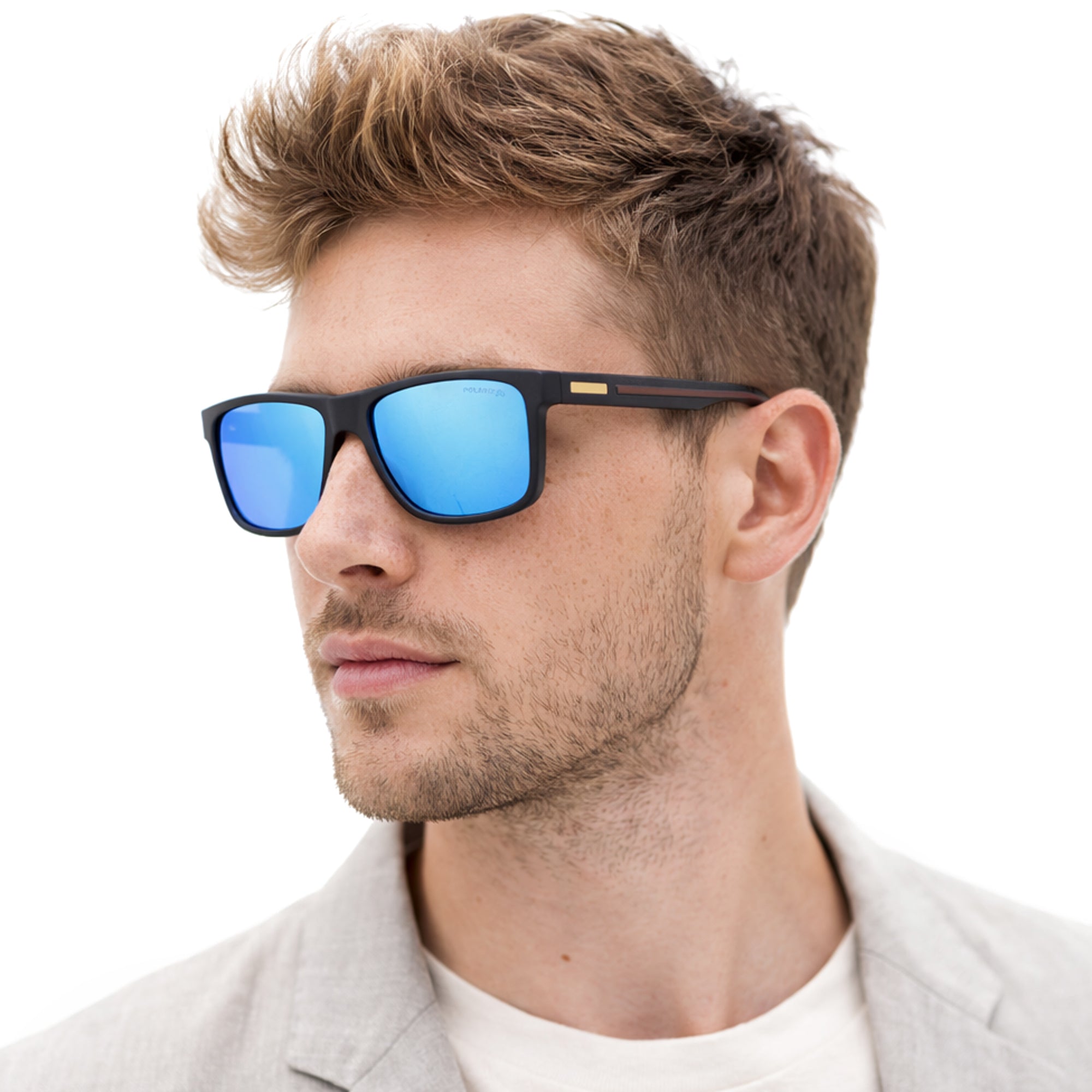 AZURE NERD męskie kwadratowe okulary polaryzacyjne MORAMO