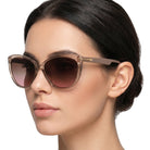 BARNA damskie okulary przeciwsłoneczne kocie oczy cappuccino MORAMO