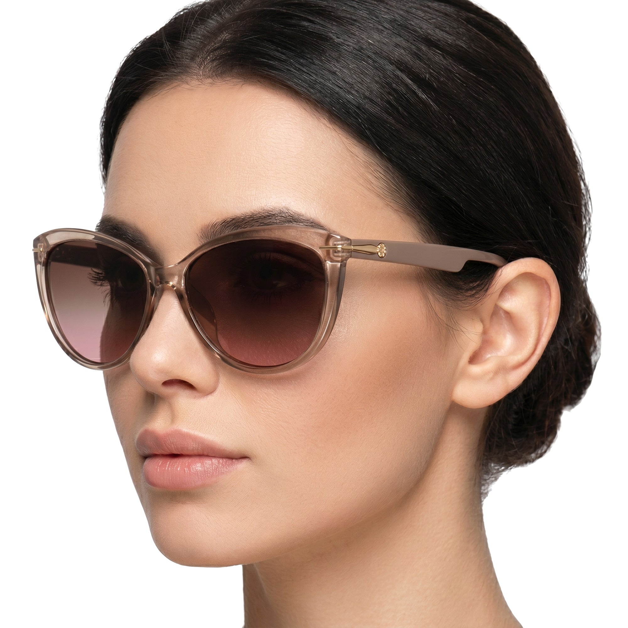 BARNA damskie okulary przeciwsłoneczne kocie oczy cappuccino MORAMO