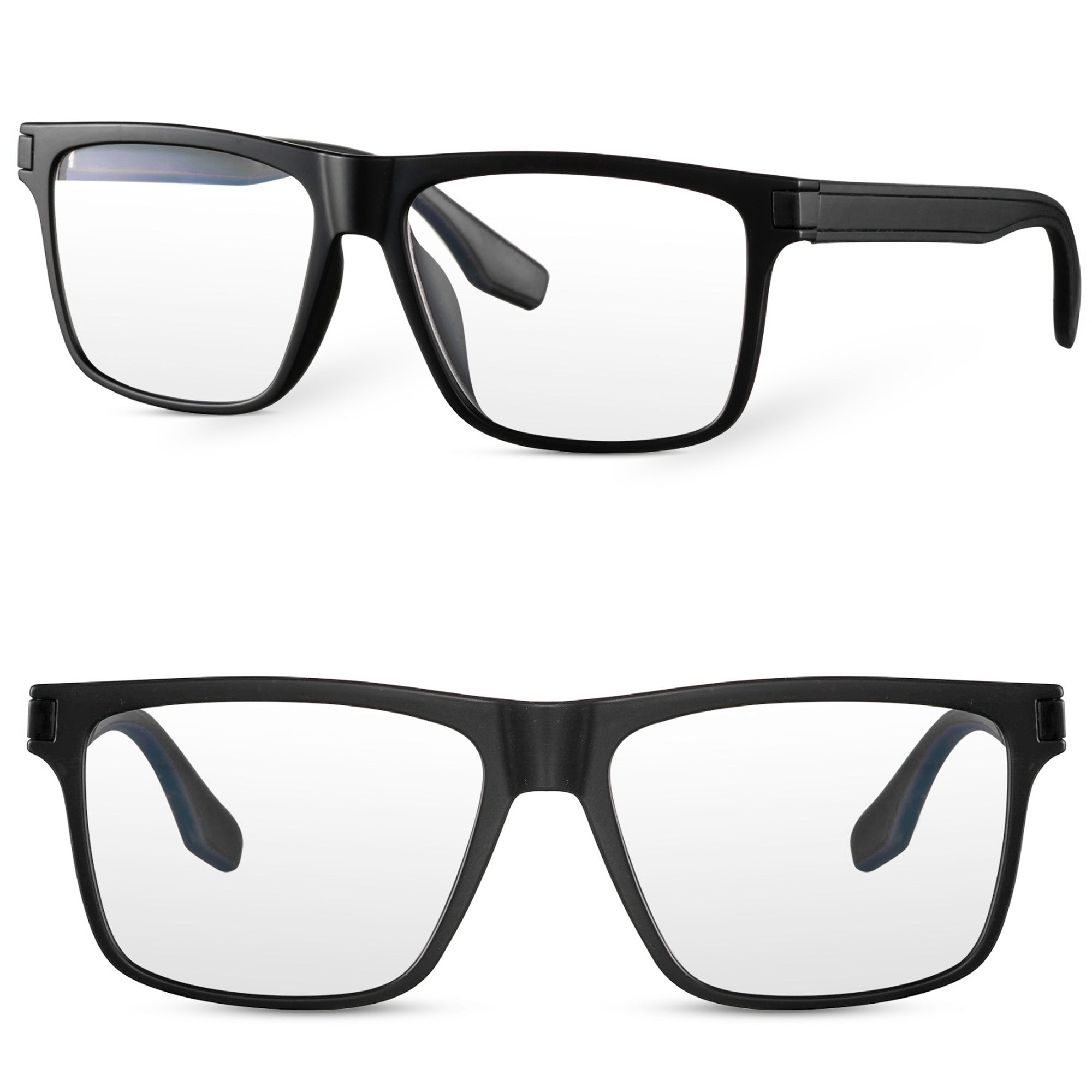 BLACK EDGE czarne męskie okulary zerówki blue light MORAMO