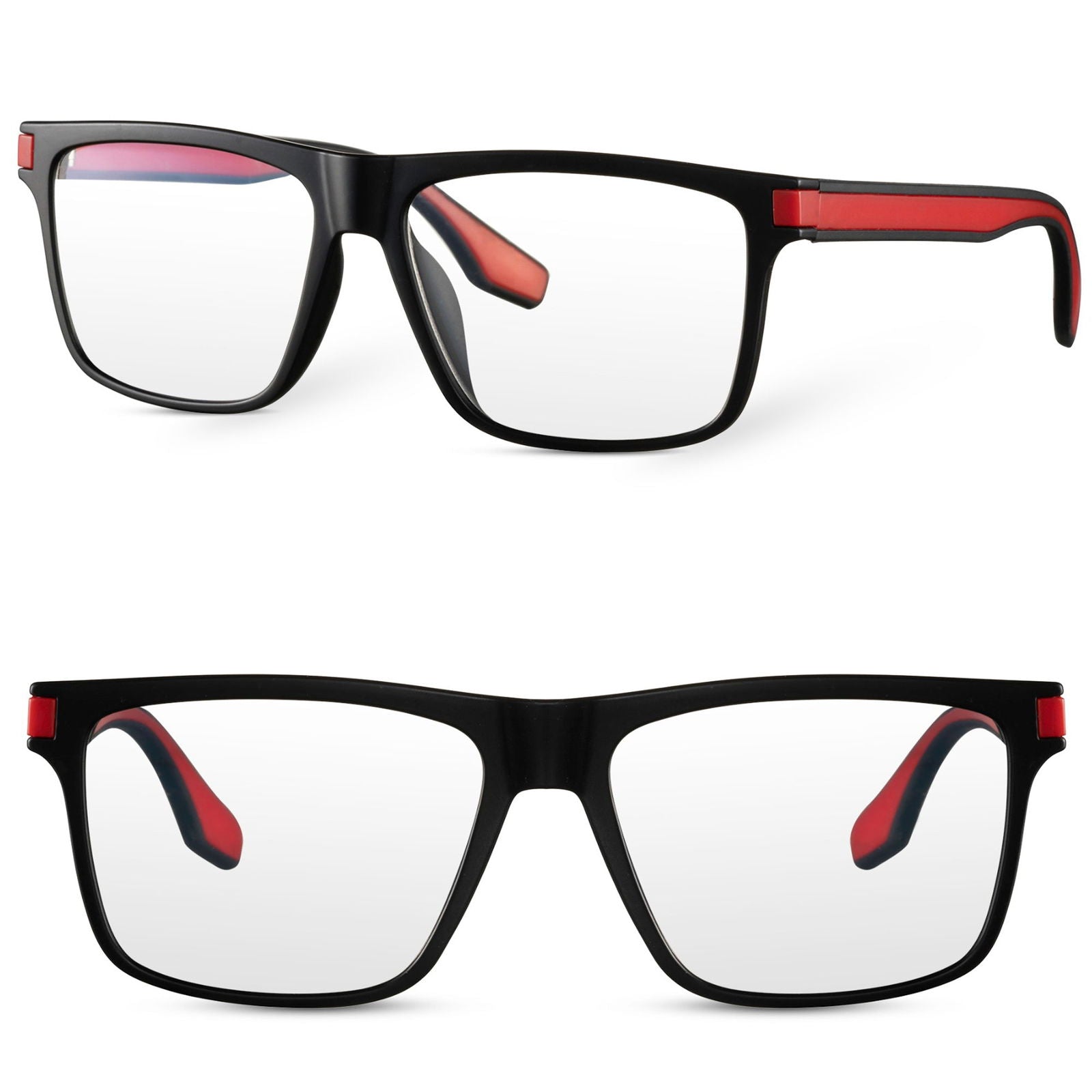 BLACK RED EDGE męskie okulary zerówki do komputera MORAMO