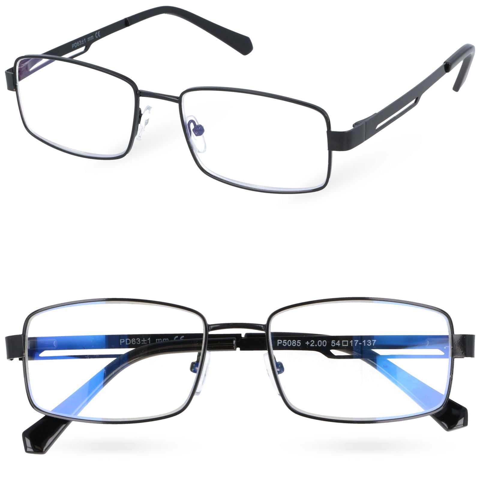 BLUE VISION BLACK czarne okulary korekcyjne do czytania MORAMO