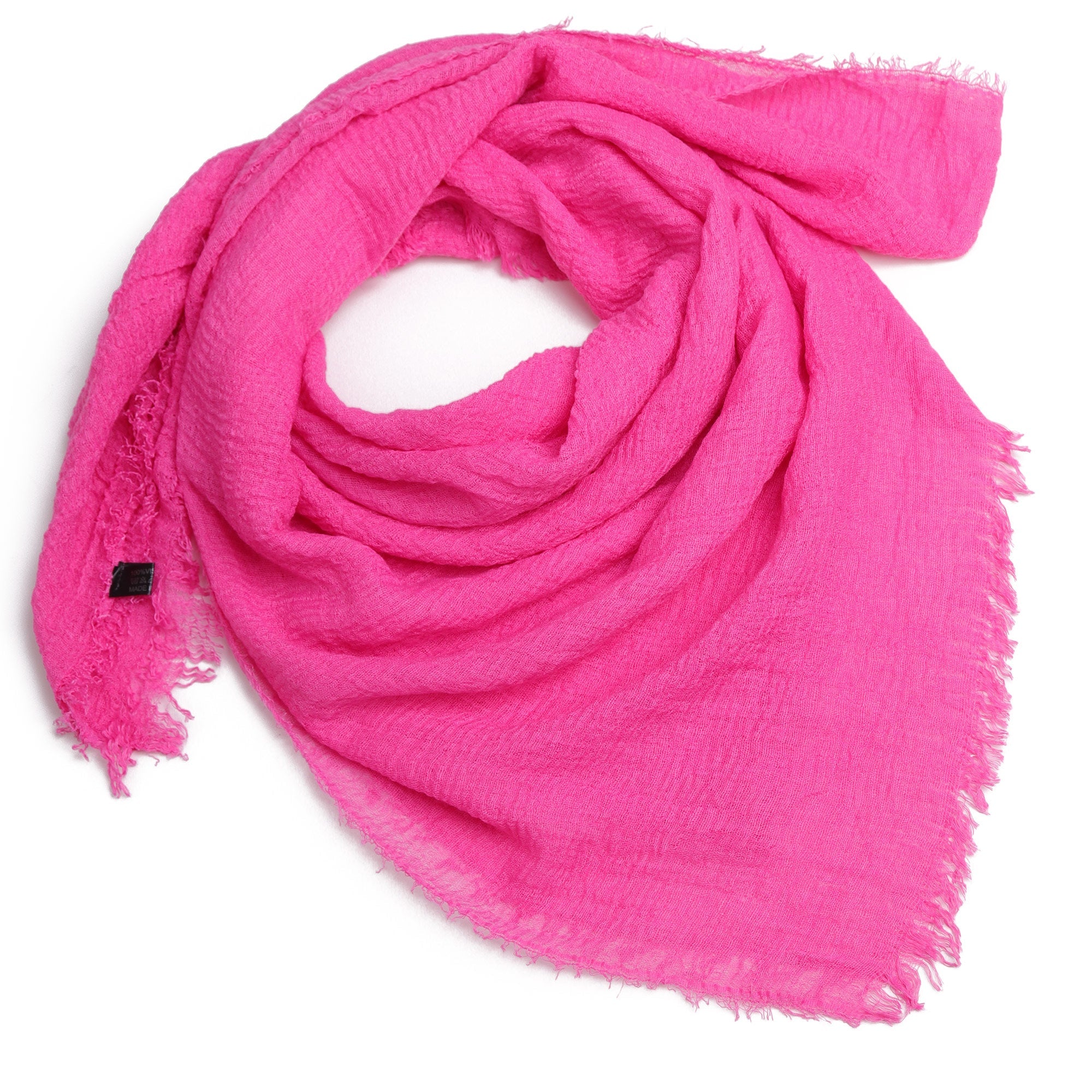 BREEZE jednokolorowy damski szal wiskozowy fuksja MORAMO