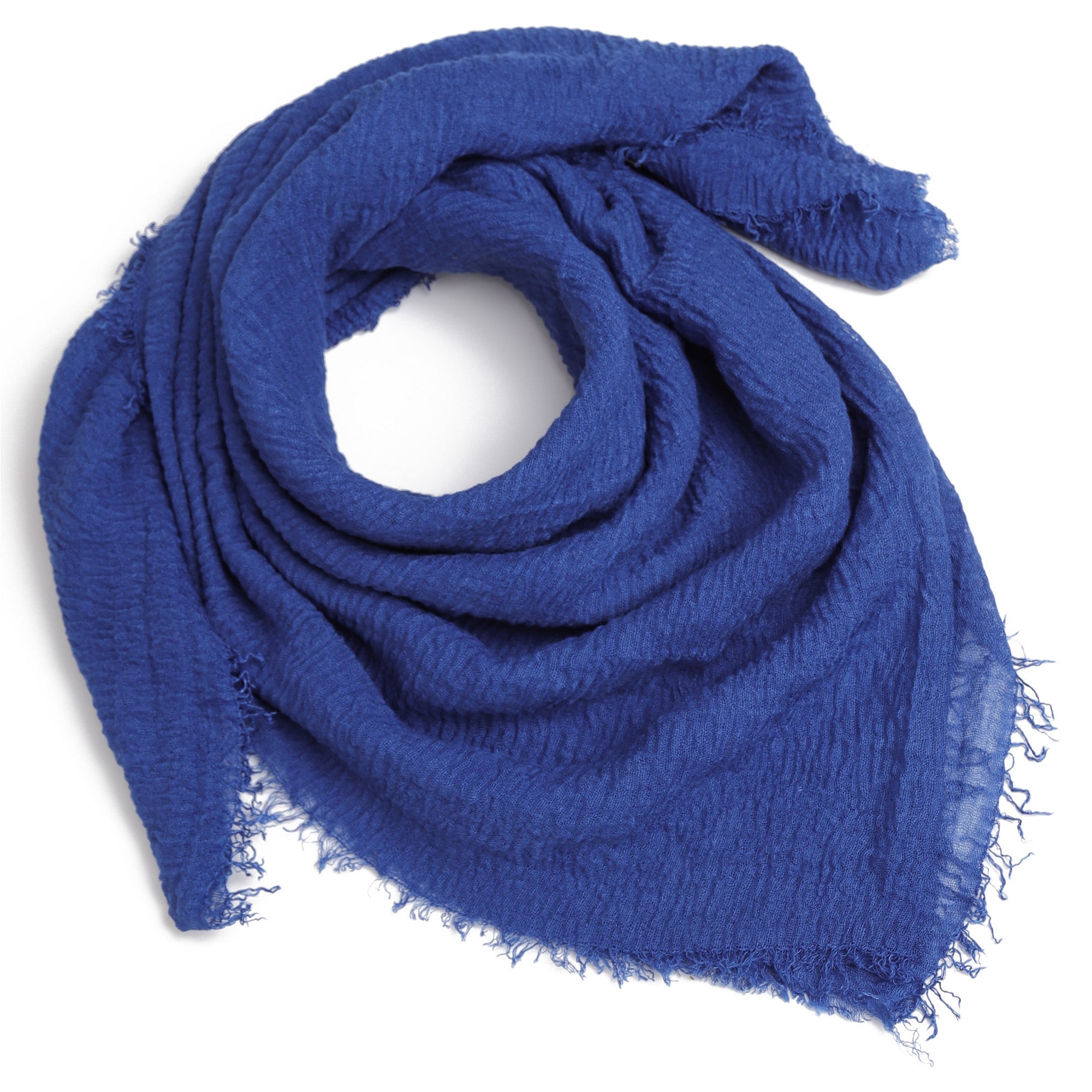 BREEZE jednokolorowy granatowy szal damski z wiskozy MORAMO