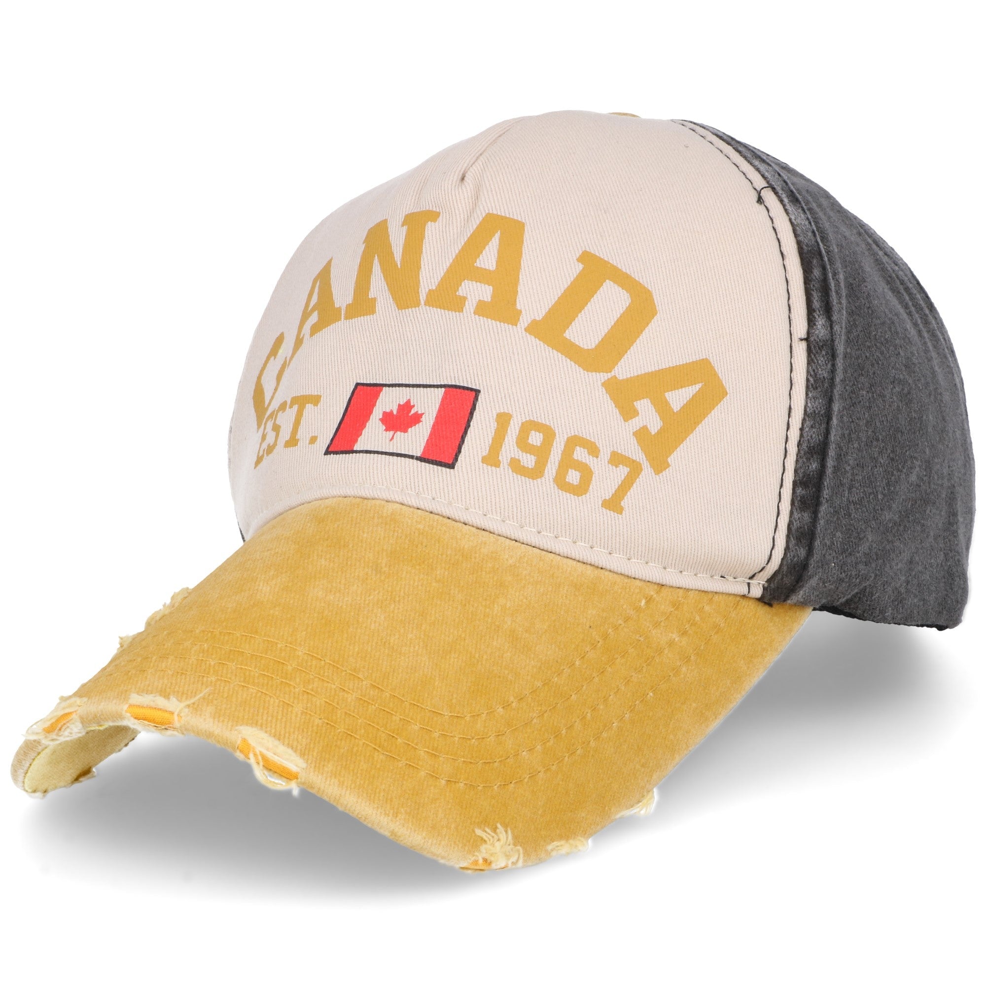 CANADA żółta bawełniana czapka z daszkiem unisex MORAMO