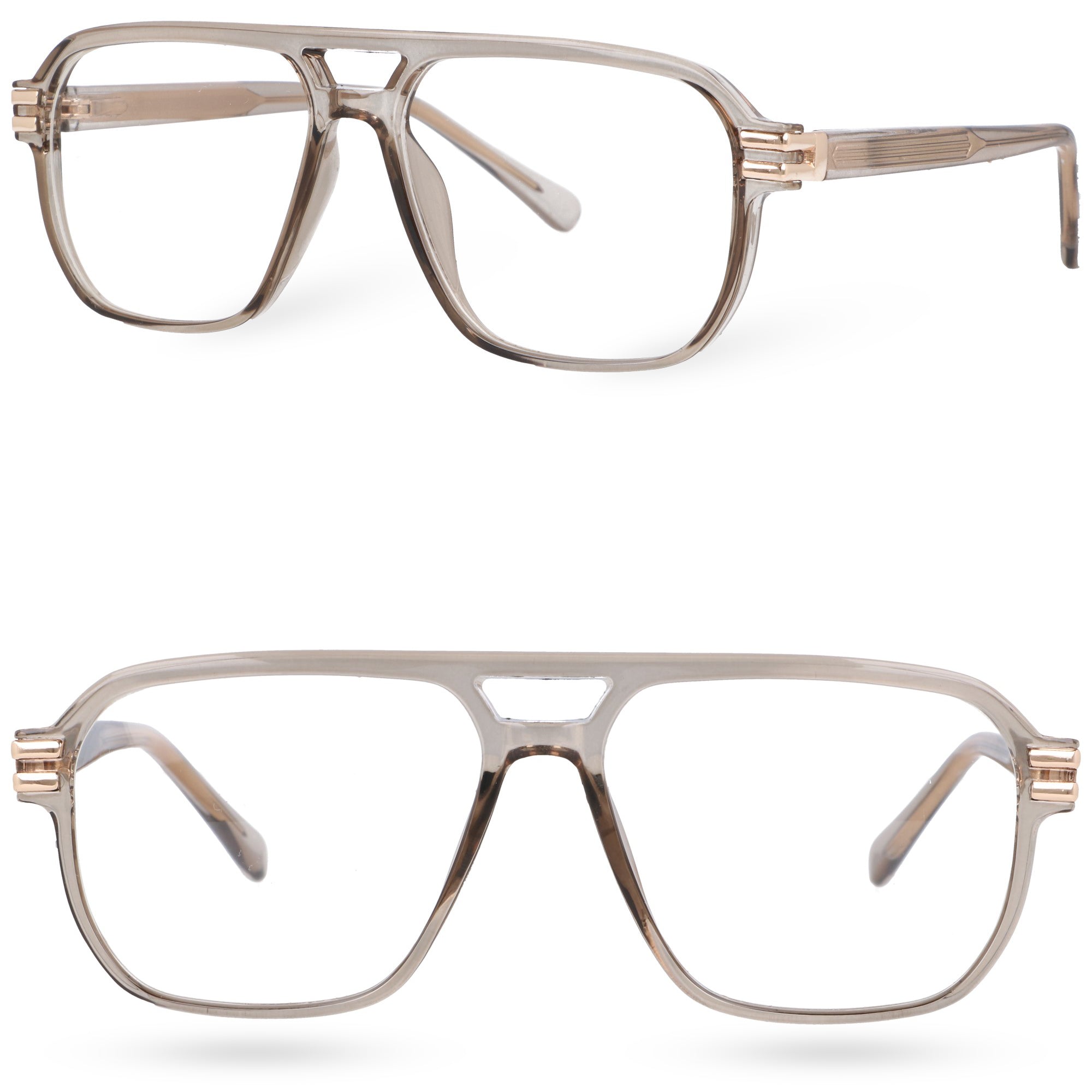 CHILLFRAME beżowe męskie okulary zerówki blue light MORAMO