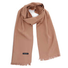 CLASSIC ELEGANCE męski szal beżowy camel wiskoza MORAMO
