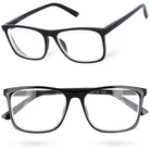 CLEARVISION czarne prostokątne okulary korekcyjne minus MORAMO