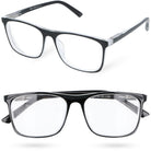 CLEARVISION MINUS czarne prostokątne okulary korekcyjne MORAMO