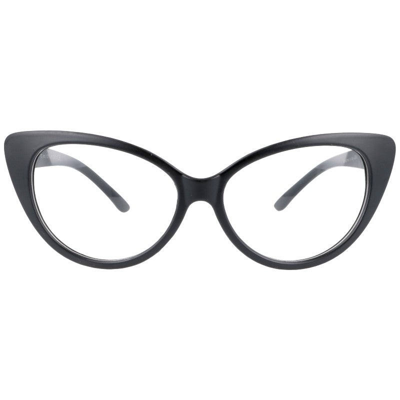 COLETTA czarne damskie okulary zerówki kocie oczy MORAMO
