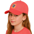 DINO CORAL czerwona dziecięca czapka z daszkiem snapback MORAMO