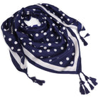 DOTTY DREAM NAVY niebieska chusta damska w groszki MORAMO