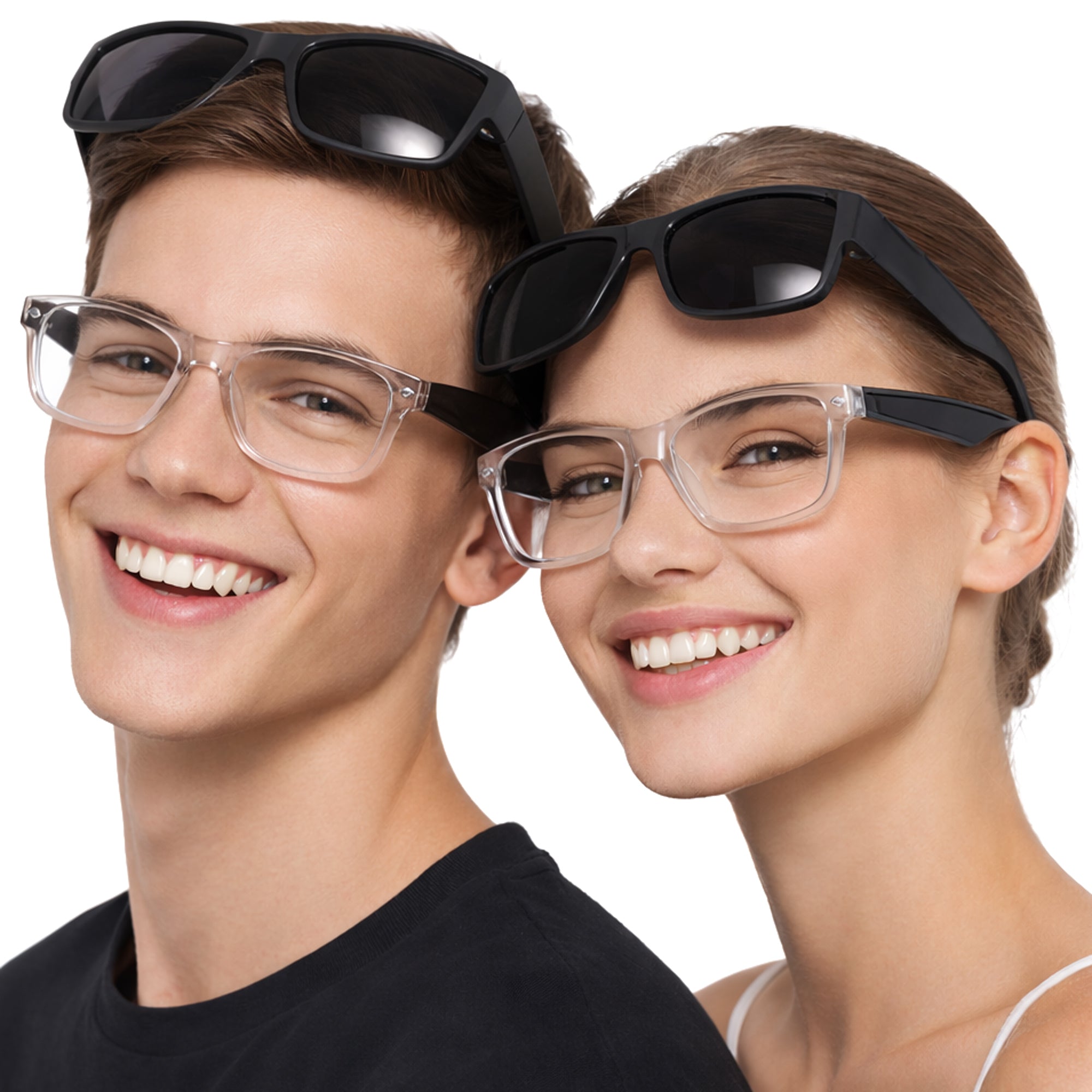 DOUBLEVISION MAT czarne polaryzacyjne okulary z nakładkami MORAMO