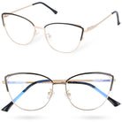 DOVE metalowe okulary zerówki damskie kocie oczy MORAMO