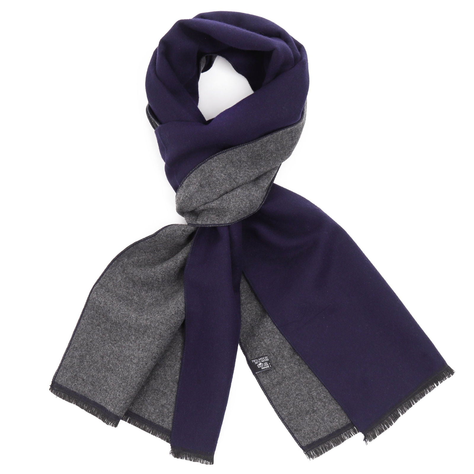 DUALCOLOR NAVY niebieski męski szal zimowy z wiskozy MORAMO