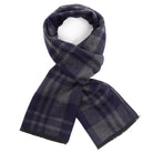 ELEGANT GRID NAVY szary męski szal w kratkę MORAMO
