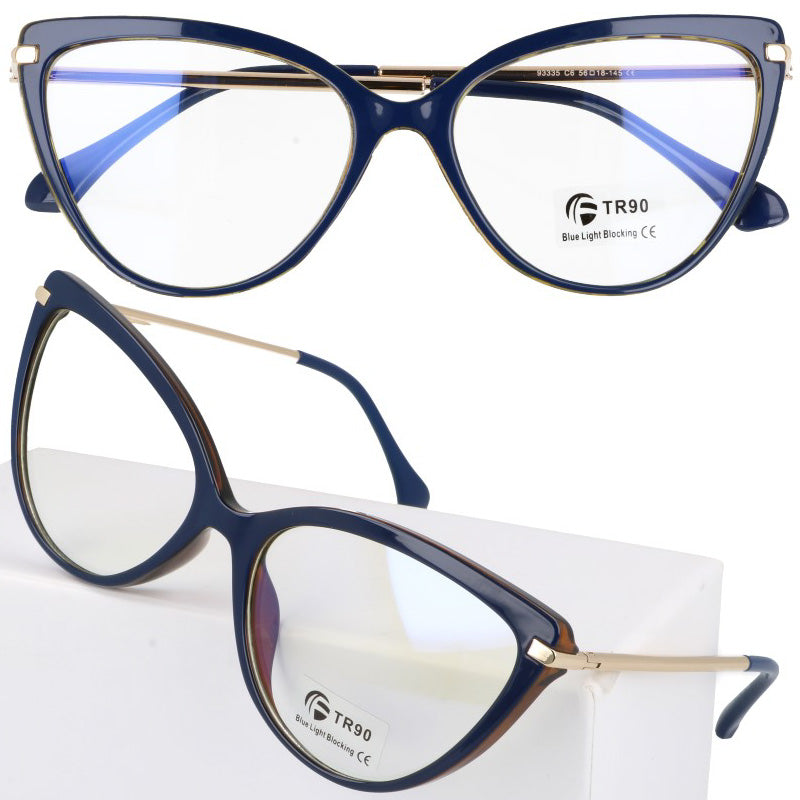 ERICA NAVY damskie niebieskie okulary zerówki do komputera MORAMO