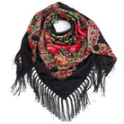 FLORAL HIGHLAND czarna damska chusta w kwiaty MORAMO