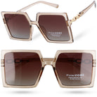 GLAMOUR brązowe okulary przeciwsłoneczne damskie oversize MORAMO