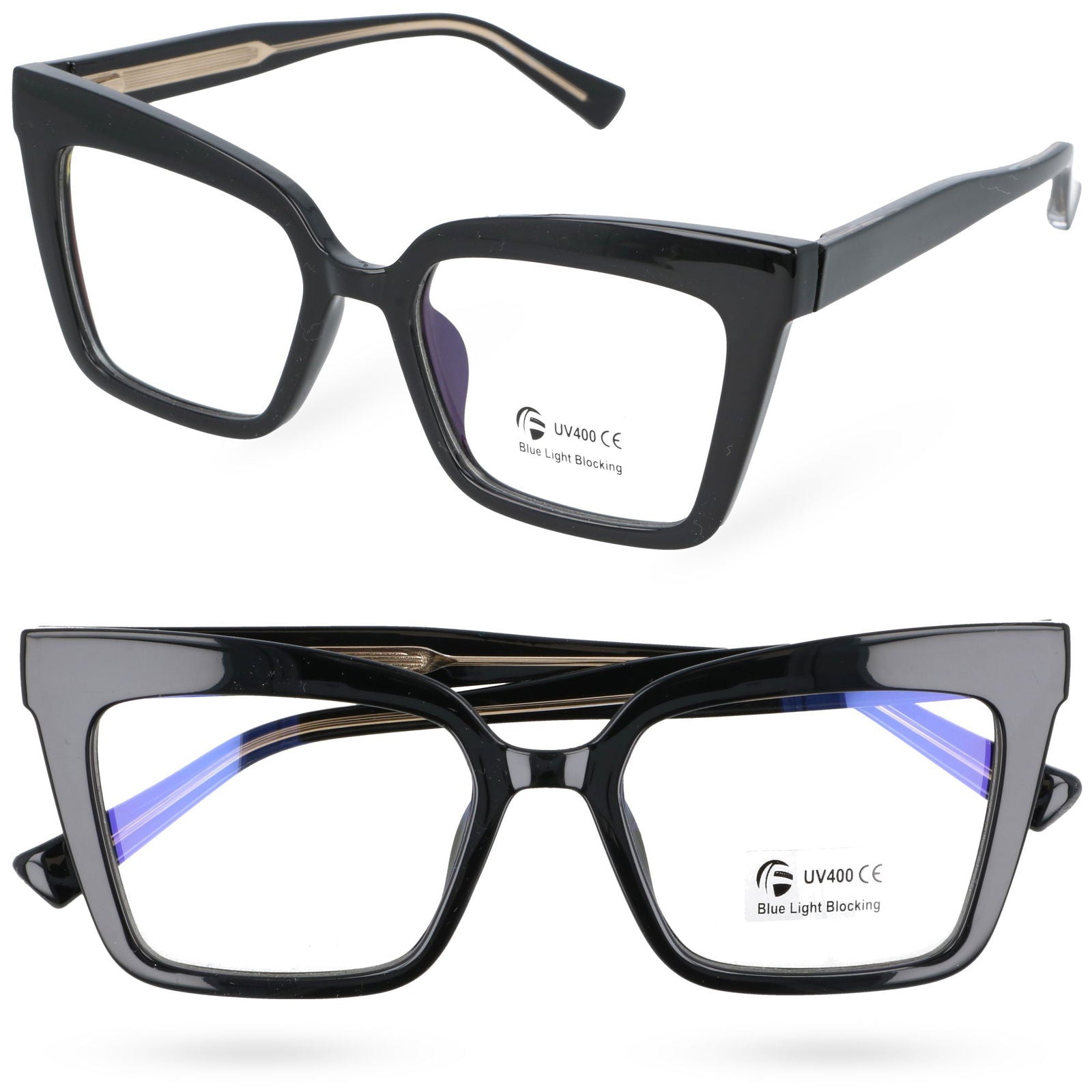 GLAMOUR GLOW okulary damskie zerówki kocie oczy MORAMO