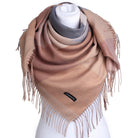 GOLDEN wełniana chusta damska camel w kratkę MORAMO
