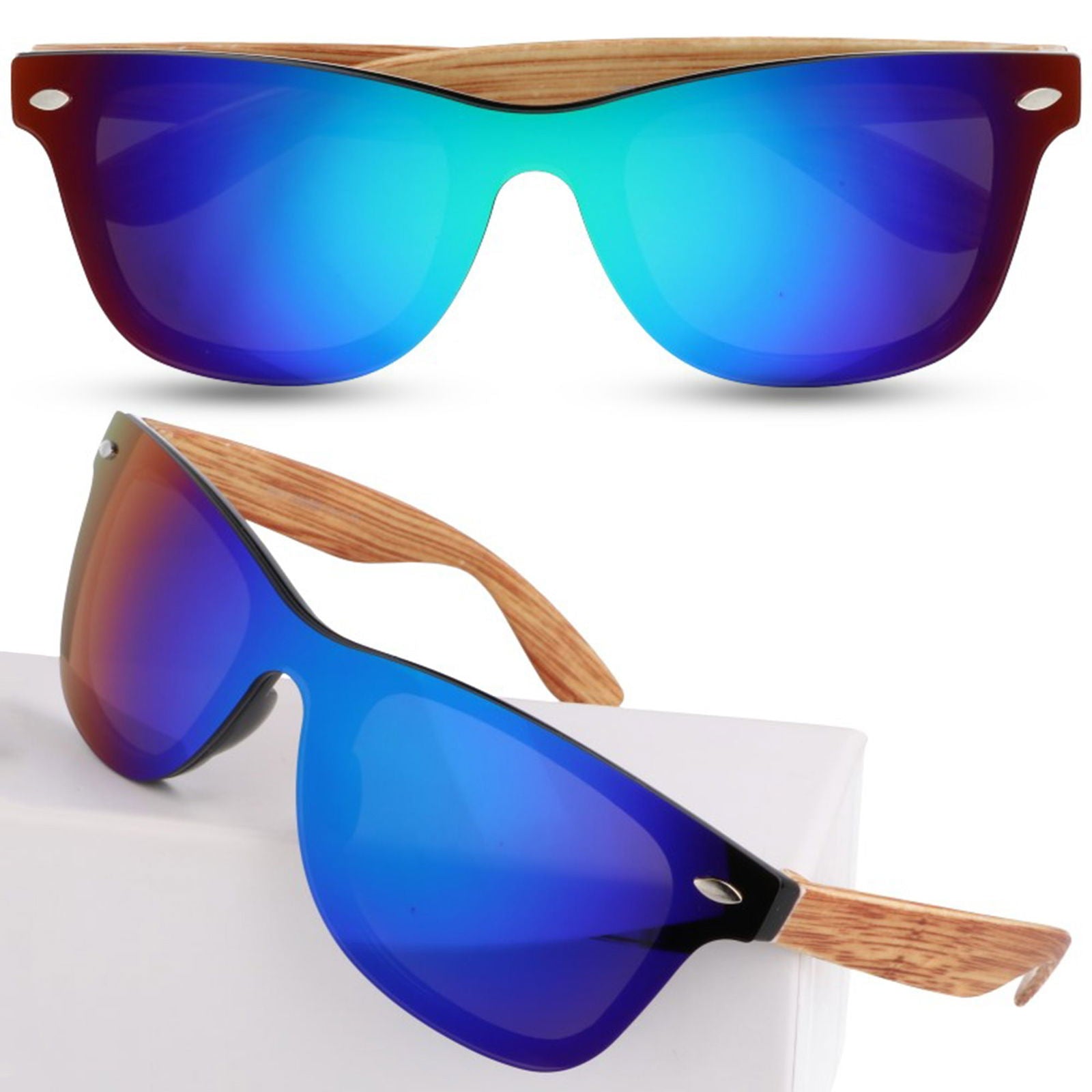 KESAR brązowe okulary przeciwsłoneczne unisex wayfarer MORAMO